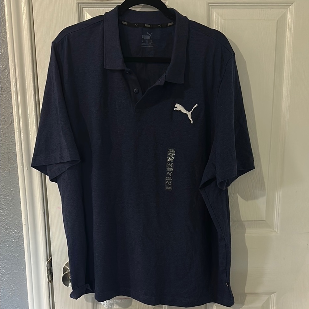 Puma‎ Blue Polo Shirt Classic Athletic Style